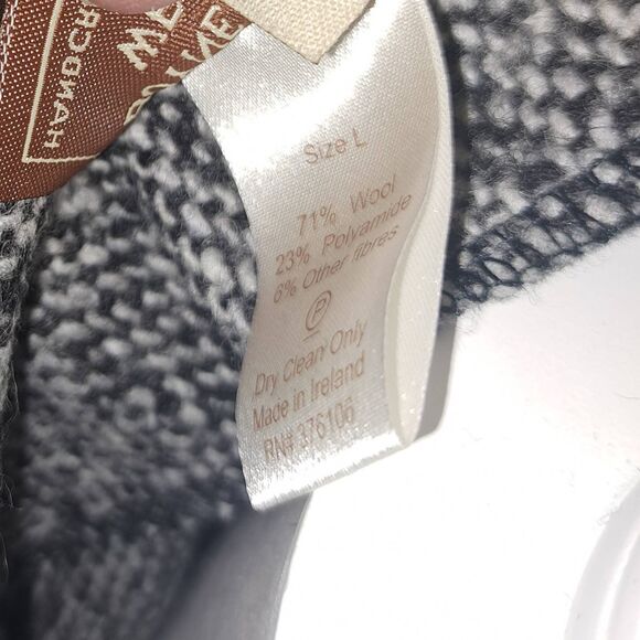 SALE!!! NEW - Large made in Ireland-Black Tweed wool Button Front Jacket & Scarf - Picture 7 of 10